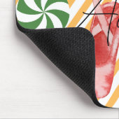 Hübsches Aquarellmonogramm Zuckerrohr Pink Balley Mousepad (Ecke)