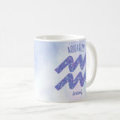 Hübsches Aquarius Astrologie Signieren Personalisi Kaffeetasse (VorderseiteRechts)