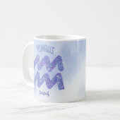 Hübsches Aquarius Astrologie Signieren Personalisi Kaffeetasse (Vorderseite Links)