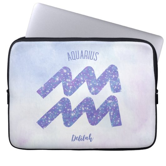 Hübsches Aquarius Astrologie Signieren Personalisi Laptopschutzhülle (Vorderseite)