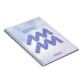 Hübsches Aquarius Astrologie Signieren Personalisi Notizblock (Rechte Seite)