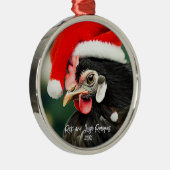 Hübsches Australorp-Hühnchen in der Weihnachtsmann Ornament Aus Metall (Rechts)