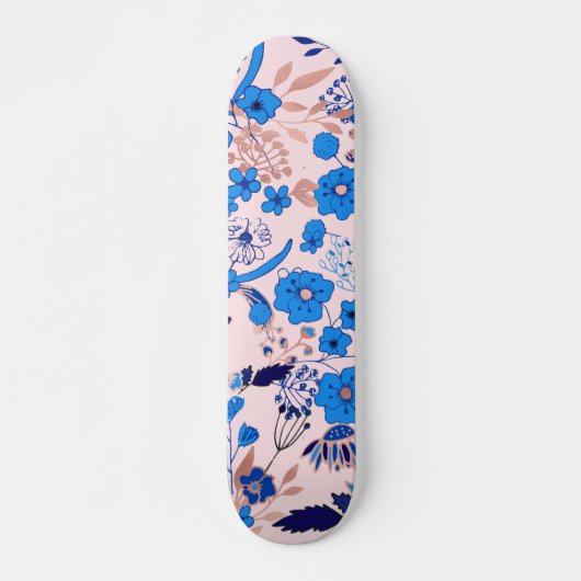 Hübsches azurblaues Blau errötet rosa Skateboard (Vorne)