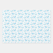 Hübsches Baby Blue Butterfly Blumenmuster Design Geschenkpapier Set (Vorderseite 3)