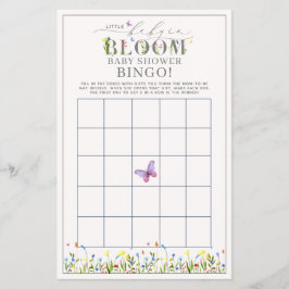 Hübsches Baby in Bloom Wildblume Bingo Game Flyer