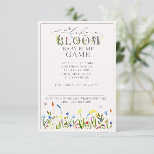 Hübsches Baby in Bloom Wildblume Bump Game Einladung (Stehend Vorderseite)