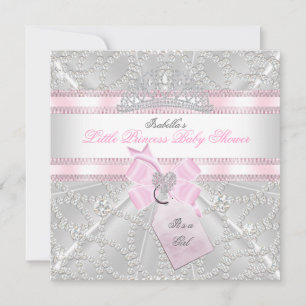Hübsches Baby-Shower-Mädchen Kleine Prinzessin Dia Einladung