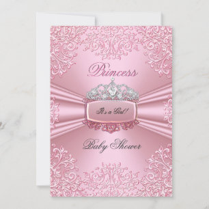Hübsches Baby-Shower-Mädchen rosa Prinzessinnen-Ti Einladung