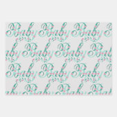 Hübsches Baby Zitat Pink & Blue Blumen Babydusche Geschenkpapier Set (Vorderseite)