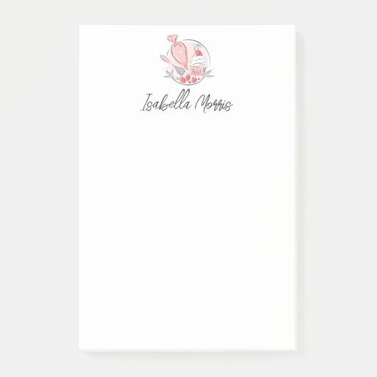 Hübsches Backgebäck Personalisiert Post-it Klebezettel (Vorderseite)