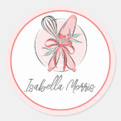 Hübsches Backgebäck Personalisiert Runder Aufkleber (Vorderseite)