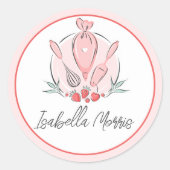 Hübsches Backgebäck Personalisiert Runder Aufkleber (Vorderseite)