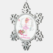 Hübsches Ballerina Design Baby Schneeflocken Zinn-Ornament (Rechts)