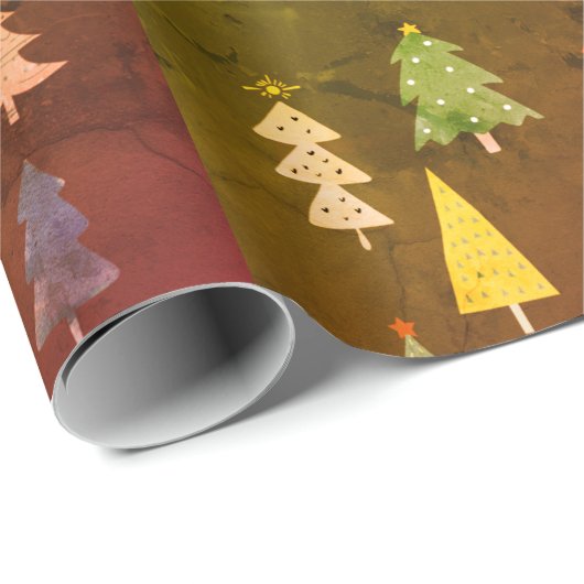 Hübsches Baumwrapping-Papier Geschenkpapier (Rolleneckpunkt)