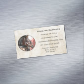 Hübsches Bay Horn im sonnigen Stall Magnetische Visitenkarte (Beispiel)