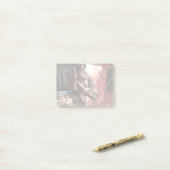 Hübsches Bay Horn im sonnigen Stall Post-it Klebezettel (Auf Schreibtisch)