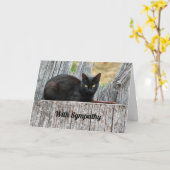 Hübsches Beileid für das Foto "Black Cat Log" Karte (Gelbe Blume)