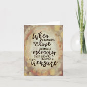 Hübsches Beileid "Ihr Gedächtnis wird zu einem Sch Karte (Vorderseite)