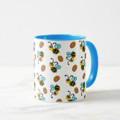 Hübsches Bienenmuster Tasse (VorderseiteRechts)