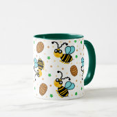 Hübsches Bienenmuster Tasse (VorderseiteRechts)
