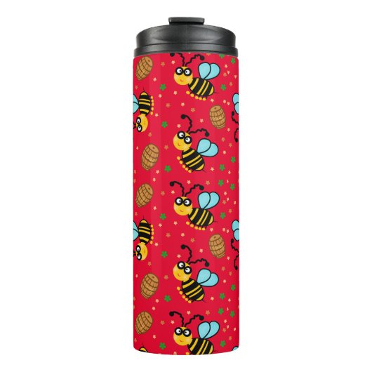 Hübsches Bienenmuster Thermosbecher (Vorderseite)