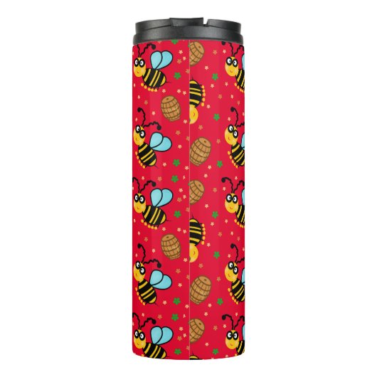 Hübsches Bienenmuster Thermosbecher (Rückseite)