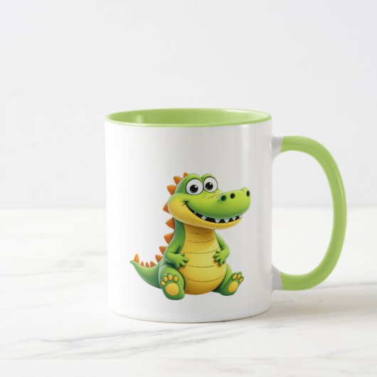 Hübsches Bild eines Plüschkrokodils. Tasse (Rechts)