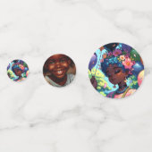 Hübsches Black Anime Girl mit Geburtstag Personali Konfetti (Rückseiten)