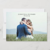 Hübsches Black Red Cherry Rustic Wedding Foto Dankeskarte (Vorderseite)