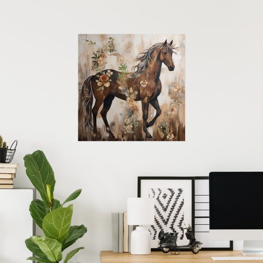 Hübsches Bläserpferd Poster (Heimbüro)