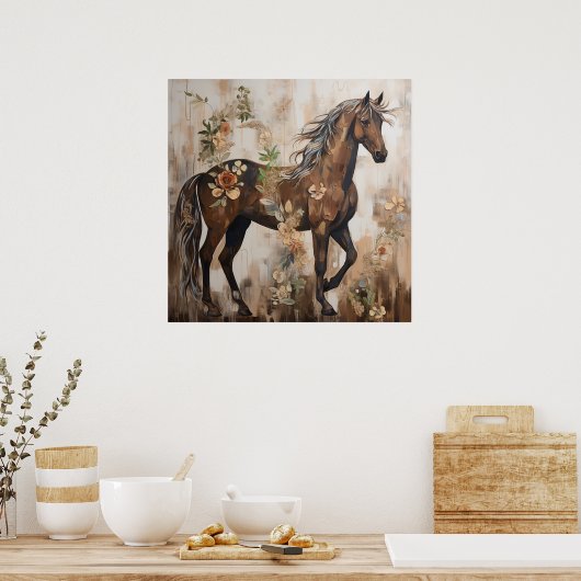 Hübsches Bläserpferd Poster (Küche)