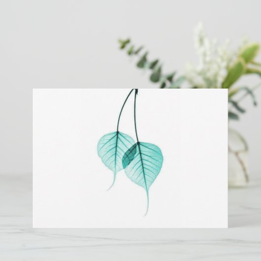 Hübsches Blatt Einladung (Stehend Vorderseite)