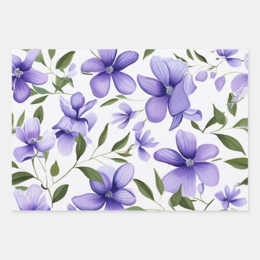 Hübsches Blau Geschenkpapier Set (Vorderseite)