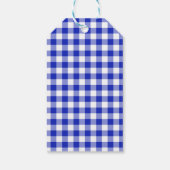 Hübsches Blau Gingham & 3 Glitzerballons Geburtsta Geschenkanhänger (Rückseite)