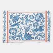 Hübsches Blau, Korallenbären Geschirrtuch (Horizontal)