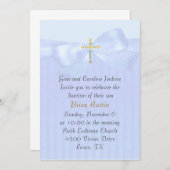 Hübsches Blau mit Kiefer und Taufen Einladung (Vorne/Hinten)