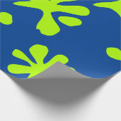 Hübsches Blau & Neon-Grün-Schleimmuster Kinder Geschenkpapier (Ecke)