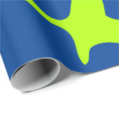 Hübsches Blau & Neon-Grün-Schleimmuster Kinder Geschenkpapier (Rolleneckpunkt)