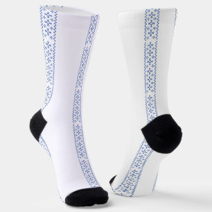 Hübsches Blau-Schneeflocken-Muster Thunder_Cove Socken