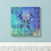 Hübsches Blau und Aquamarine Pastel Feather Dreamc Leinwanddruck (Insitu (Holzboden))