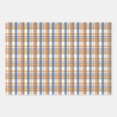 HÜBSCHES BLAU- UND BROWN-FALL-KARIERTES MUSTER GESCHENKPAPIER SET (Vorderseite 2)