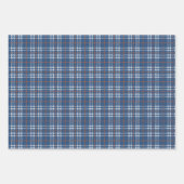 HÜBSCHES BLAU- UND BROWN-FALL-KARIERTES MUSTER GESCHENKPAPIER SET (Vorderseite)