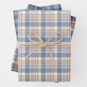 HÜBSCHES BLAU- UND BROWN-FALL-KARIERTES MUSTER GESCHENKPAPIER SET (Beispiel)