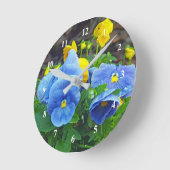 Hübsches Blau und Gelbfärbung Foto Runde Wanduhr (Winkel)