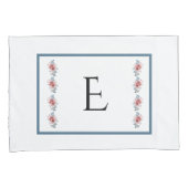 Hübsches Blau und Rosa Mit Monogramm Pillowcase-Se Kissenbezug (Vorderseite-Rechts)