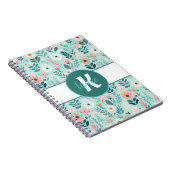 Hübsches Blau und rosa Pastellfarben Blume Notizblock (Rechte Seite)