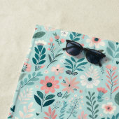 Hübsches Blau und rosa Pastellfarben Blume Strandtuch (Beispiel)