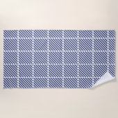 Hübsches Blau und Weiß Strandtuch (Vorderseite)