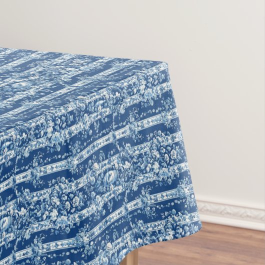 Hübsches Blau und Weiß Toile de Jouy Tischdecke (Beispiel)