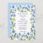 Hübsches Blau Vergiss mich nicht Wasserfarbenhochz Einladung (Vorne/Hinten)